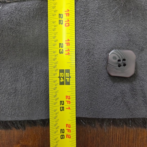 Y2k‎ Penny Lane Faux Fur trimmed coat Dark Brown XL Retro Bohemian - Picture 9 of 9